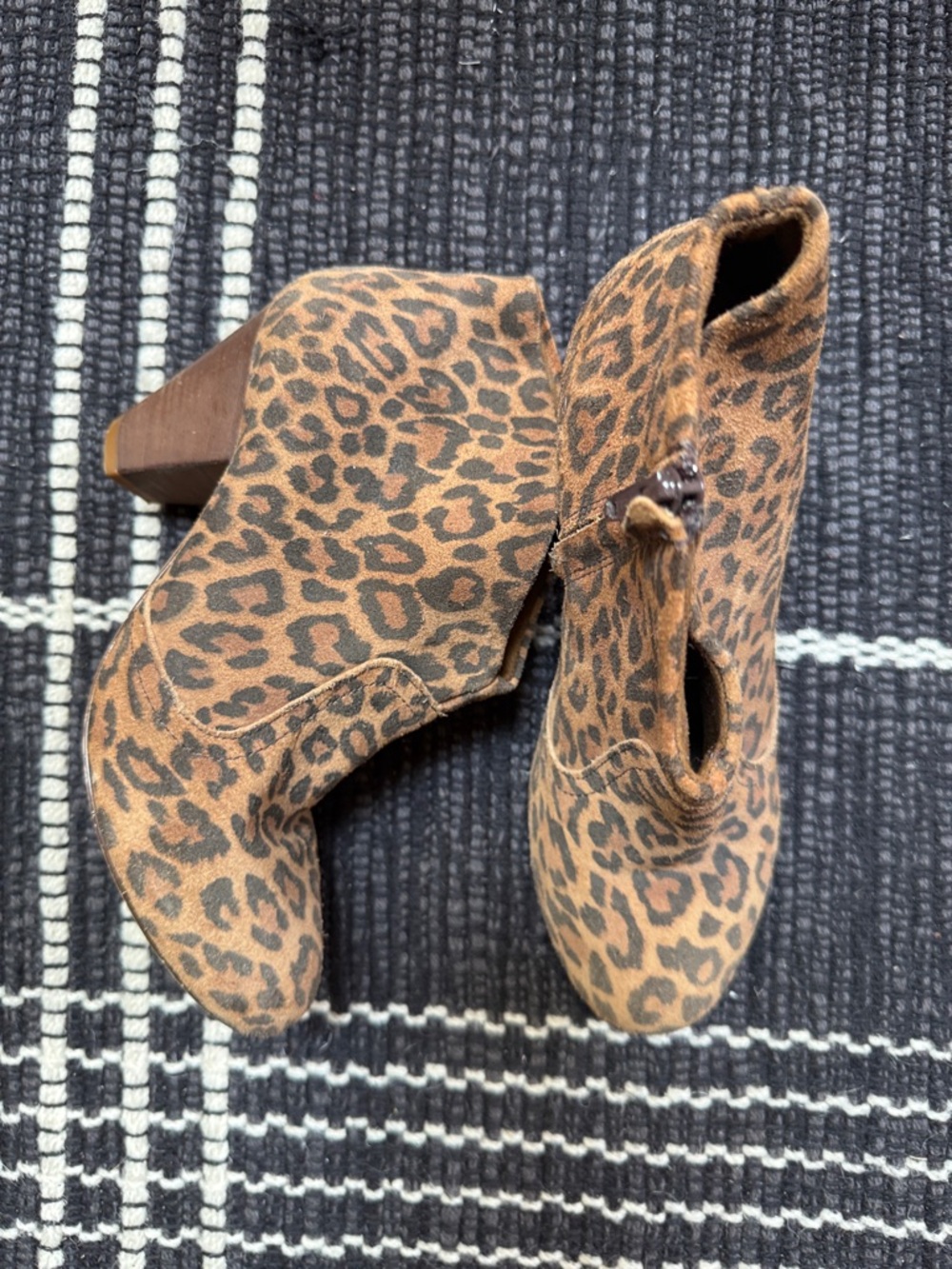 Steven By Steve Madden Leopard Print Ankle Booties in Brown and Black